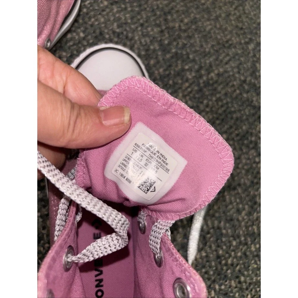 Converse Chuck Taylor All Star Disco Easy On High Top Sneaker US 1 Pink Glitter